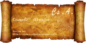 Csapó Alexia névjegykártya